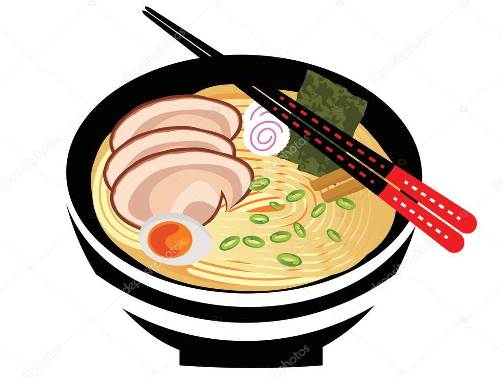 ramen noodle japan food vector