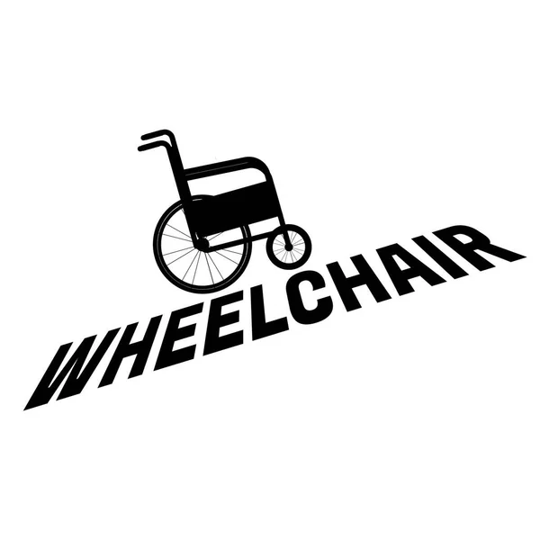 Wheelchair Silhouette Logo Lettering — Stock Vector