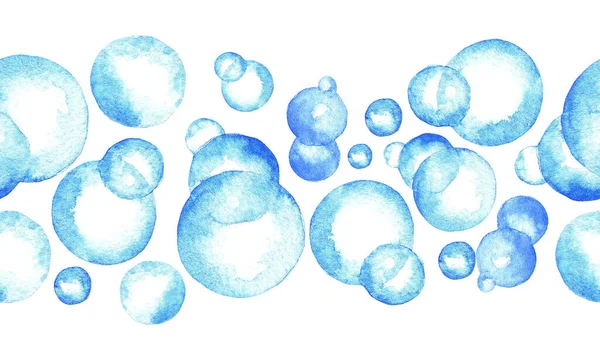 Bubbles White Background Pattern Watercolor Illustration — Stock Photo, Image