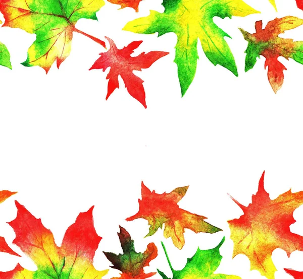 Płynny Wzór Akwarelowym Jesiennym Liściem Klonu Idealny Pozdrowień Zaproszeń Produkcji — Zdjęcie stockowe