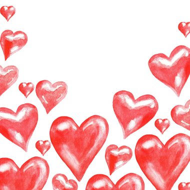 Kalpler beyaz arka planda. Bir çerçeve. Suluboya. Görüntü