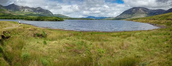 Lac Panorama Kylemore Abbey Lake Irlande — Photo