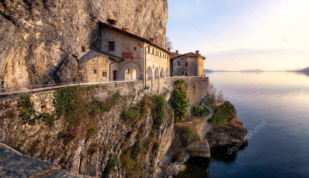 Hermitage of Santa Caterina del Sasso (XIII Century), Lake Maggiore, Lombardy, Italy