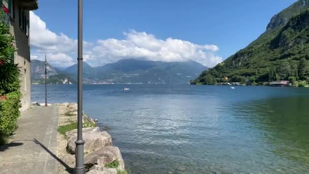 Amazing Bay Lake Como Lierna Lecco Talya — Stok video