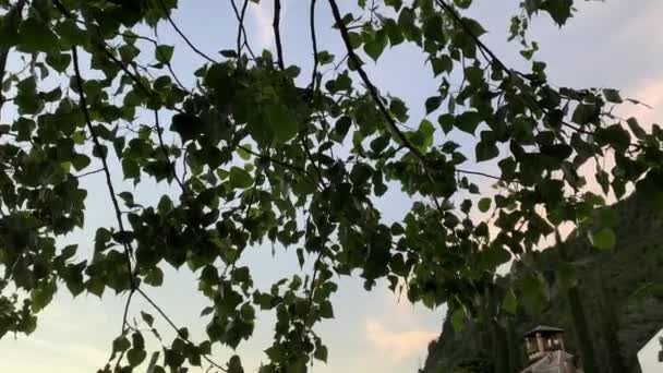 Panning Video Pokazujące Niesamowity Zachód Słońca Nad Jeziorem Como Lecie — Wideo stockowe