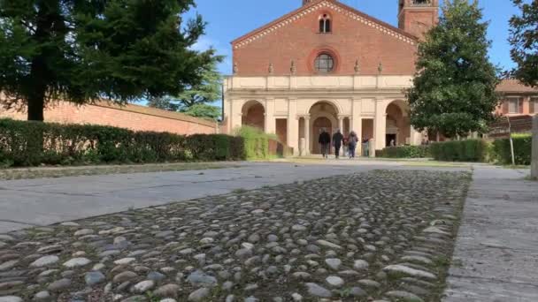 Time Lapse Chiaravalle Gothic Abbey Brick Builed Masterpiece Chiaravalle Abbey — стокове відео