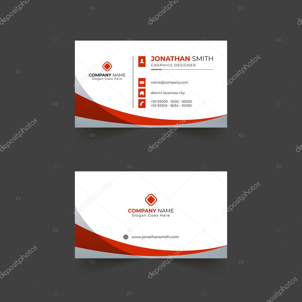 Company business card design with modern elements
