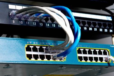 Bilgi teknoloji bilgisayar ağı, telekomünikasyon Ethernet kablo Internet anahtara bağlı.