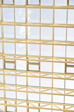 Cam çatı kubbe sağlar aracılığıyla ışık, ısı dağılımı, alışveriş merkezi içinde tavan şeffaf çağdaş mavi.