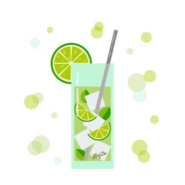 Meyve ve meyveli kokteyllerin parlak bir çizimi. Dekorasyon menüleri, sosyal ağlardaki simgeler, tematik dekorlar için uygun. Yaz havası için..