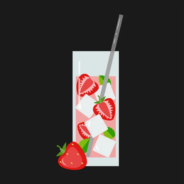 Een Heldere Illustratie Van Een Cocktail Met Verschillende Vruchten Bessen — Stockvector