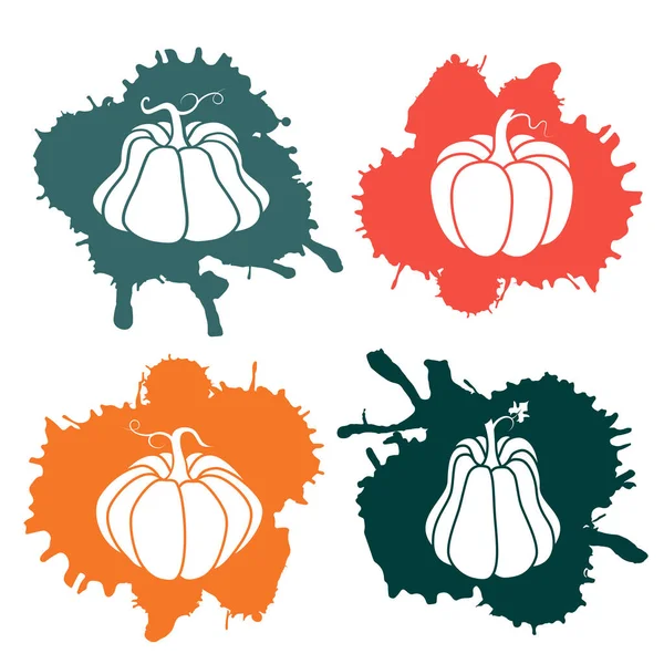 Una Brillante Ilustración Calabazas Estilo Plano Las Verduras Lindas Son — Vector de stock