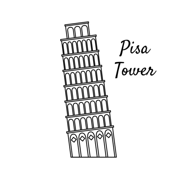 Pisa Kulesi sanat tarzında. İllüstrasyon seyahat, boş zaman ve hatıra teması için uygundur..