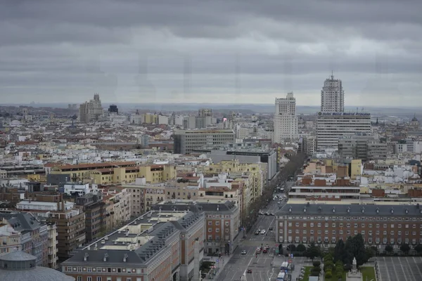Madrid Városa Magasból Nézve Egész Madridi Kilátó Moncloa Világítótoronytól — Stock Fotó