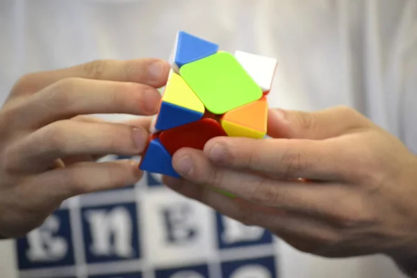 Rubik Cube Competition Madrid Spain Rubik Cube Invented Hungarian Architect — Stock Photo, Image