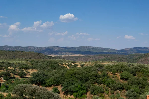 Blick Auf Den Naturpark Monfrage Cceres Vom Dorf Higuera Albarat — Stockfoto