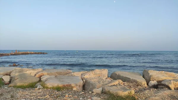 Strand Von Torrenostra Castellon Wir Sehen Das Mittelmeer — Stockfoto