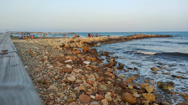 Пляж Торреностра Кастеллоні Бачимо Середземне Море — стокове фото