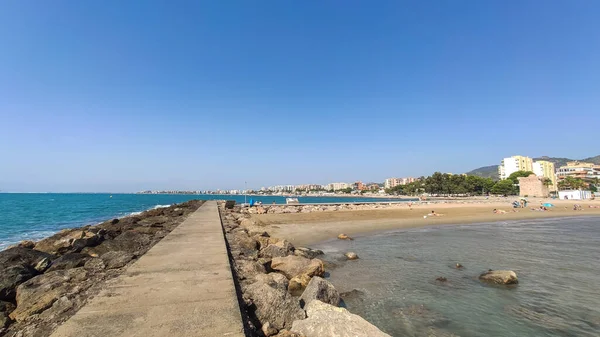 Playa Torre San Vicente Benicasim Castellón Podemos Ver Mar Mediterráneo —  Fotos de Stock