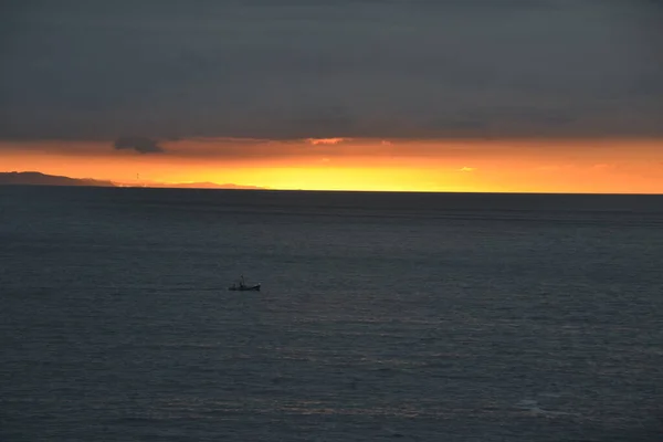 Coucher Soleil Sur Tapia Casariego Dans Les Asturies Nous Pouvons — Photo