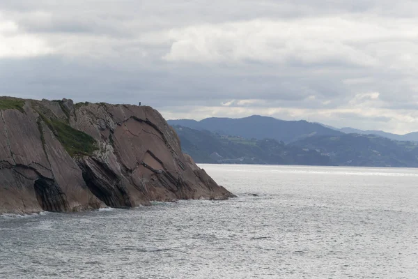 Vista Mar Cantábrico Natureza Verde Zumaia País Basco Espanha Juntamente — Fotografia de Stock