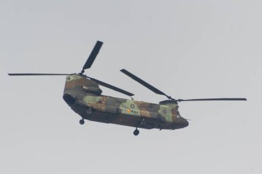Madrid ve İspanya sokaklarında 12 Ekim 'de gerçekleşen hava yürüyüşü sergisi. Uçaklar, uçaklar ve helikopterlerle..