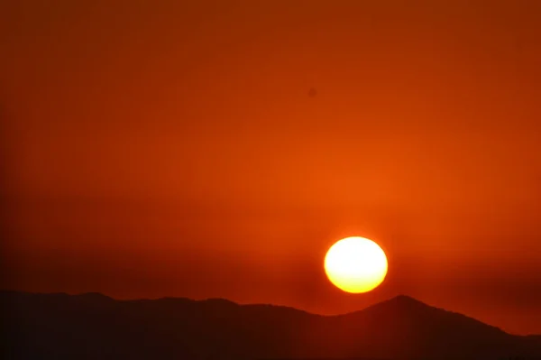 Sunset Light Clear Sky Leaving Colorful Sky Granada Spain — Stock Photo, Image