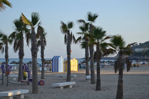 Пляж Оропеса Дель Мар Сонячний День Кастельні Іспанія — стокове фото