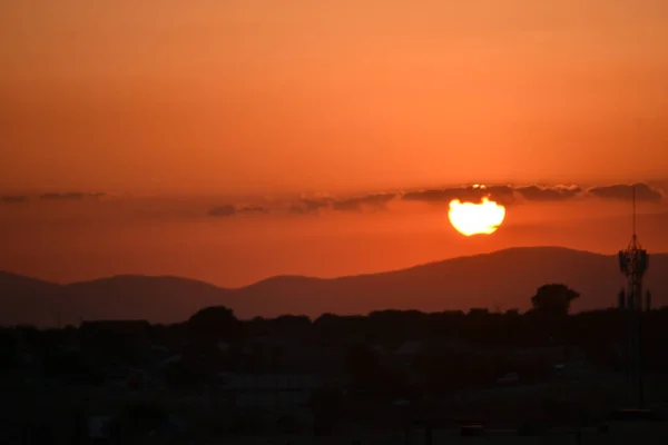 Solar eclipse in the city of Madrid, Spain, Europe