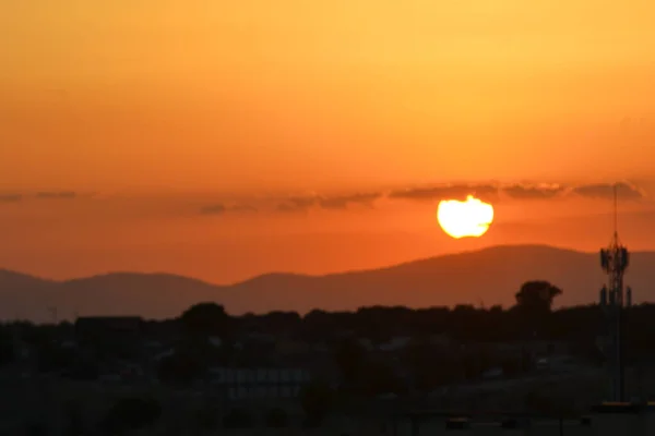 Solar eclipse in the city of Madrid, Spain, Europe