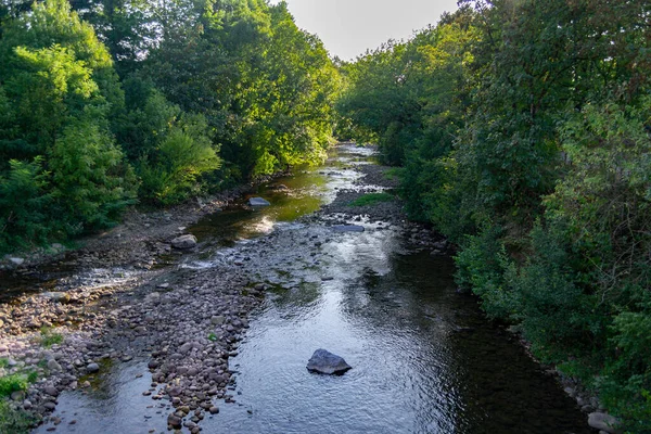 Paisaje Elizondo Navarra Con Río Baztn Elizondo Una Localidad Comunidad —  Fotos de Stock