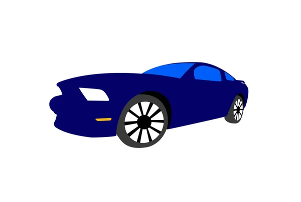 Vektor Illustration Des Blauen Autos Auf Weißem Hintergrund — Stockfoto