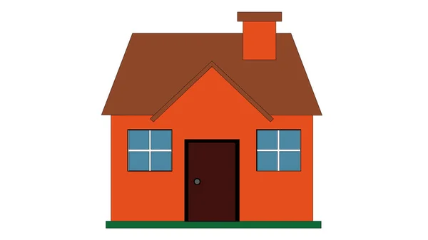 Haus Wohnung Symbol Flache Vektor Illustration — Stockfoto