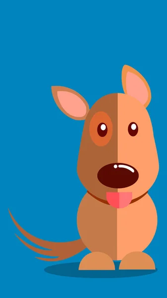 Smiling Dog Tongue Stking Out Vector Illustration Blue Background Вектор — стоковое фото