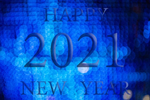 Happy New Year 2021 Background Bokeh Effect Christmas Lights Different — Stock Photo, Image