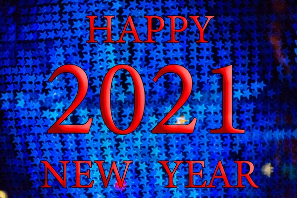 Felice Anno Nuovo 2021 Sfondo Con Effetto Bokeh Con Luci — Foto Stock