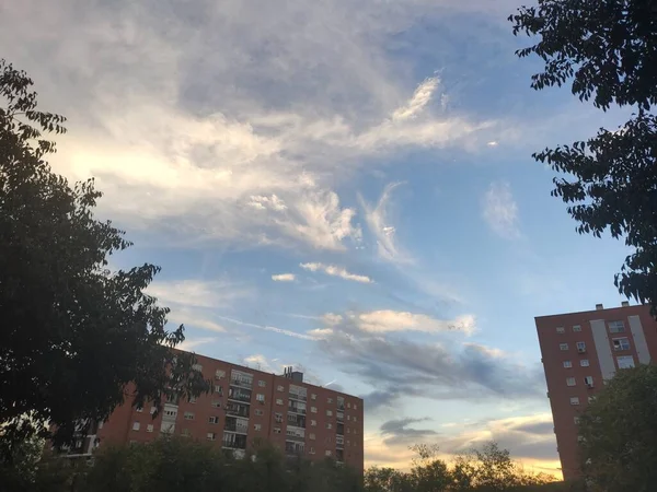 Sunset High Clouds Sky Madrid Spain — Stock Photo, Image