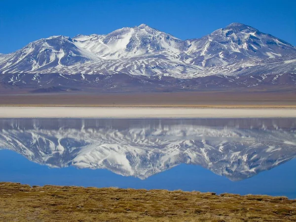 Weerspiegeling Van Het Andesgebergte Lagune Santa Rosa Het Nevado Tres — Stockfoto