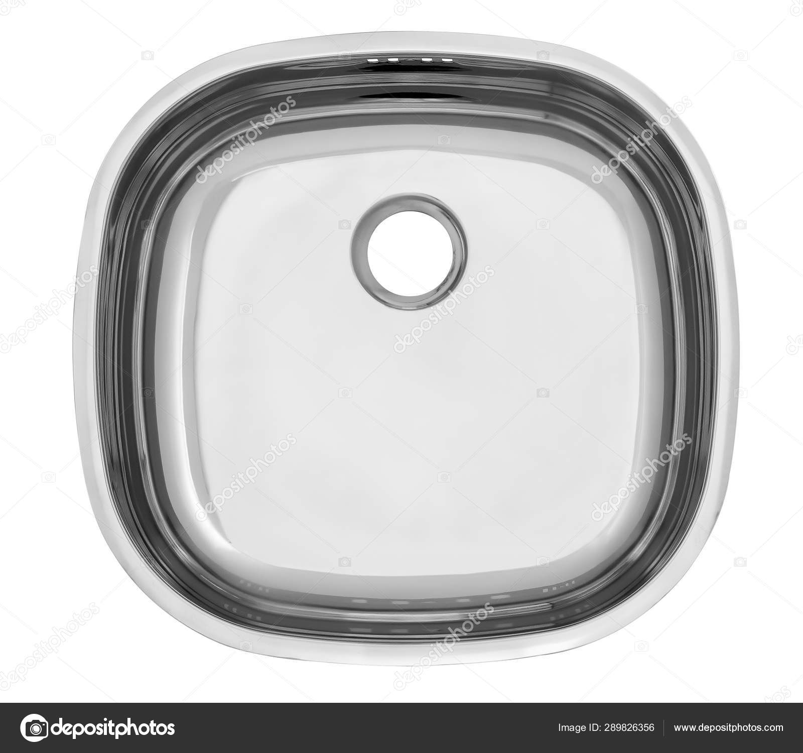 空水槽厨具的顶视图 与白色隔离 带剪切路径 图库照片 C Vdimage