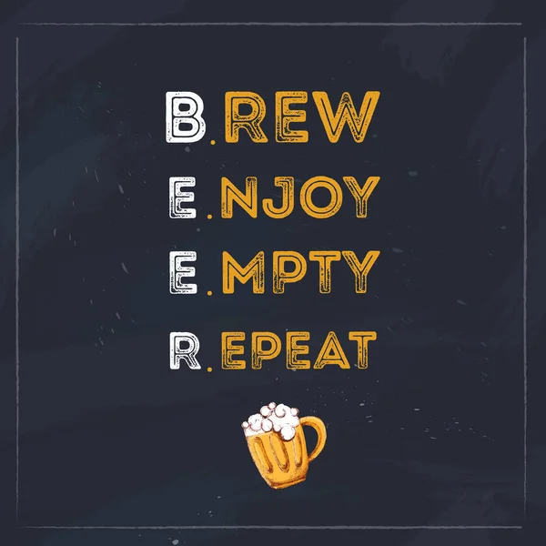 Brew Enjoy Empty Repita a citação de tipografia de cerveja para restaurante. Design de banner criativo . —  Vetores de Stock