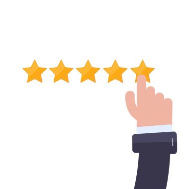 5 yıldızlı derece el ile temizleyin. Modern düz vektör çizim.