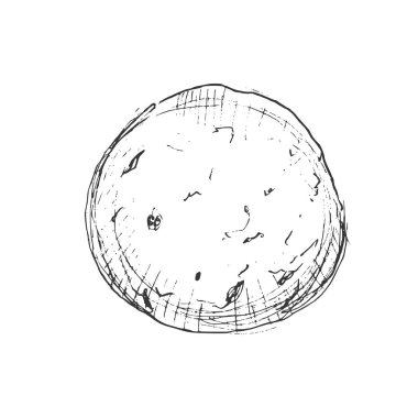 Mozzarella peynir süt ürünleri Isolated beyaz arka plan üzerinde simgesini çizin. Logo, restoran menü, yemek tarifi kitabı için kullanılabilir.