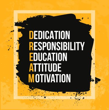 Rüya alıntı. Motivasyon posteri, ilham tasarım. Vektör tipografi poster el çizilmiş yazı tipi ve doku