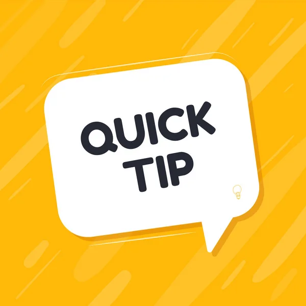 Snelle Tips badge met tekstballon. Moderne advies vectorillustration — Stockvector