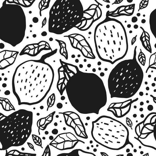 Patrón minimalista de fruta de limón sin costuras. Diseño de fondo de pantalla tropical de verano — Vector de stock