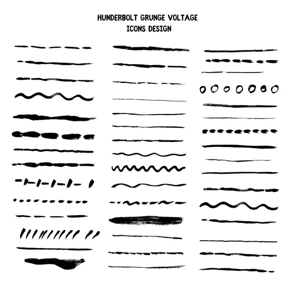 Borde de boceto grunge línea vectorial. Pincel dibujado a mano — Archivo Imágenes Vectoriales