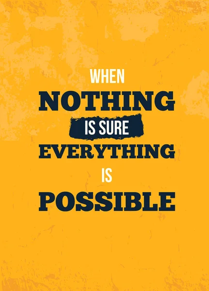 Tout est possible. Art mural motivationnel sur fond jaune. Affiche inspirante, concept de succès. Conseils de mode de vie — Image vectorielle