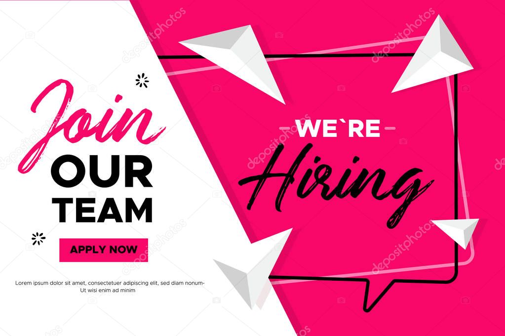 Join Our team banner design. Work poster. Vacancy background. Creative recruitment