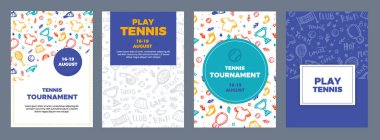 Model üzerine grunge tarzı tenis posteri seti, modern el ilanı, turnuva şablonu, oyun düzeni. Daveti eşleştir