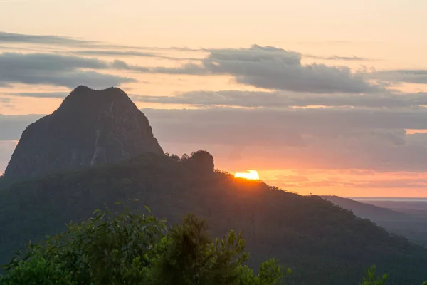 Wschód Słońca Nad Tibrogarganem Oglądany Loookout Queensland Sunshine Coast Hinterland — Zdjęcie stockowe